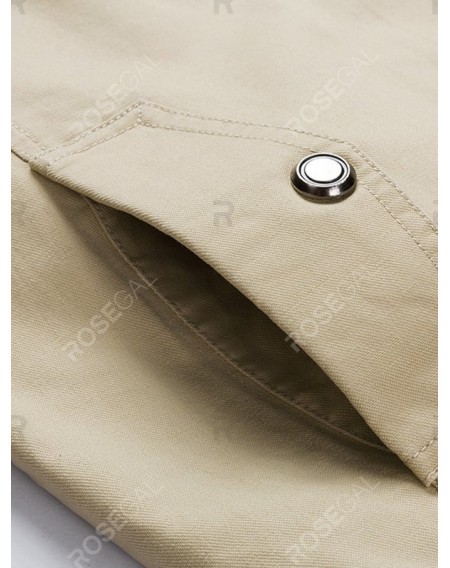 Multi Pocket Stand Collar Jacket - S