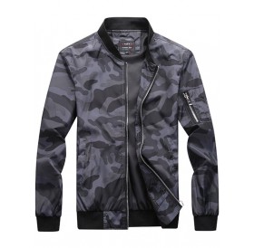 Trendy Camouflage Casual Jacket - M
