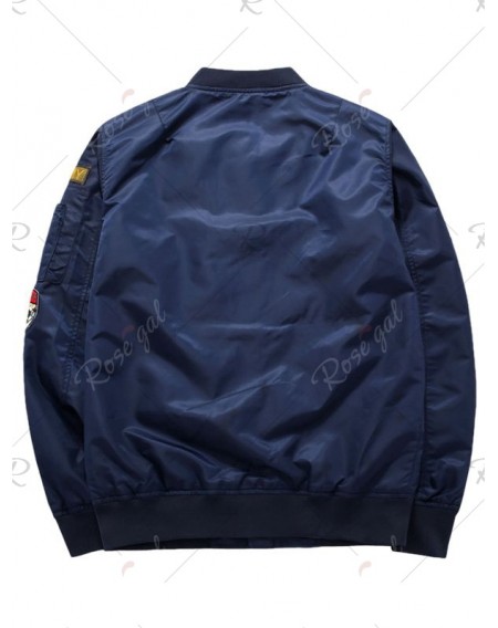 Zipper Stand Collar Casual Jacket for Men - Xl