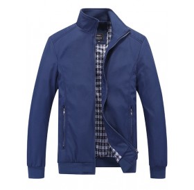 Trendy Stand Collar Casual Jacket - Xl