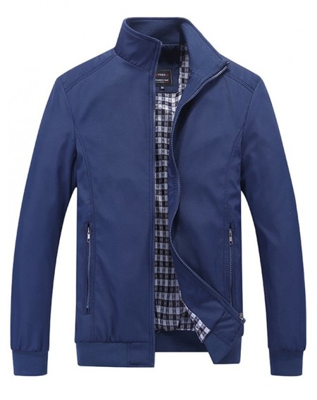 Trendy Stand Collar Casual Jacket - Xl